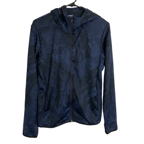 Meguru Yamaguchi Uniqlo Hoodie Mens Small Blue Dry Ex Abstract Art Outdoors Zip - Picture 1 of 7